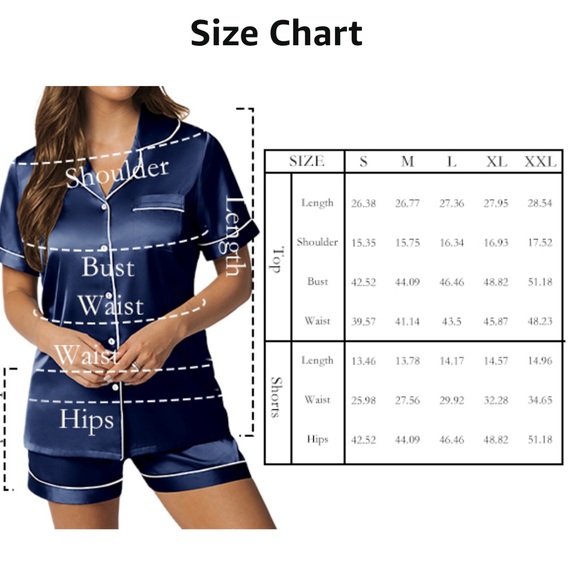 Silk Satin Pajama short 2pc set size Medium - Picture 4 of 5